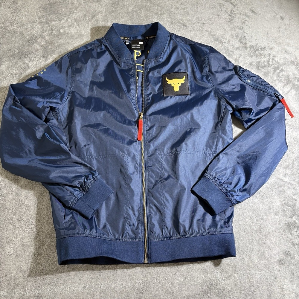 Under Armour Project Rock Navy Veterans Day Respect  Freedom Jacket Mens Small